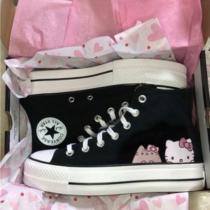 Black Platform Hello Kitty Converse